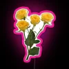 Vibrant Yellow Rose Bouquet Design Backlit RGB Neon Light Sign