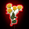 Vibrant Yellow Rose Bouquet Neon Sign Decoration for Bright Spaces.