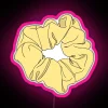 Vibrant yellow scrunchie inspired RGB neon art electronic display sign