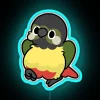 Neon Pet Sign, Yellow Conure Bird Room Decor with Colorful Accents.