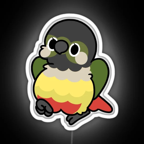 Yellow Sided Green Cheek Conure Kawaii Birbs RGB Neon Sign