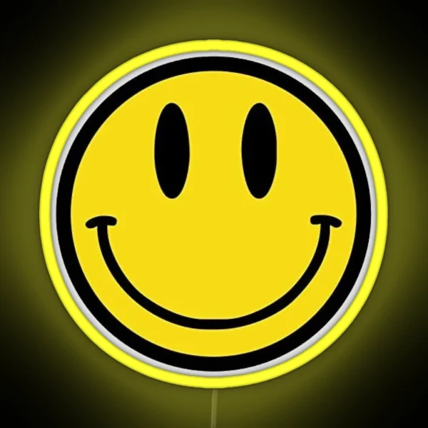 Yellow Smiley Face Led RGB Neon Sign