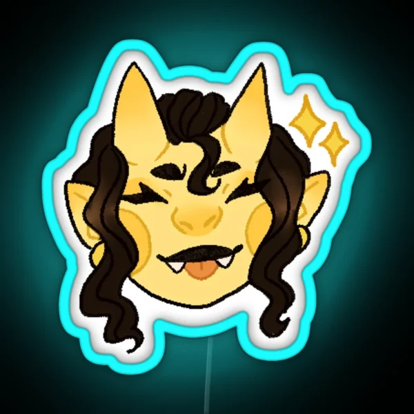 Yellow Tiefling Zhyra RGB Neon Sign