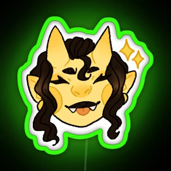 Yellow Tiefling Zhyra RGB Neon Sign