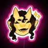 Vibrant Yellow Tiefling Zhyra Fantasy Inspired Neon LED Wall Art Display