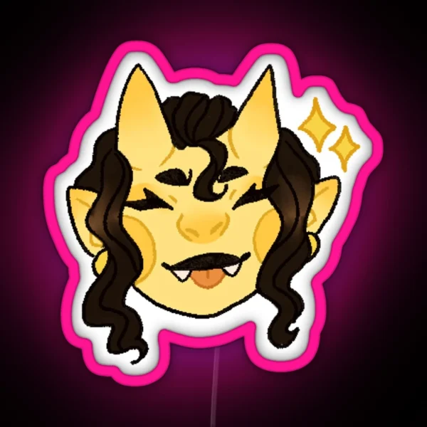Yellow Tiefling Zhyra RGB Neon Sign