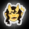 Vibrant Yellow Tiefling Inspired Neon Sign with Color Changing Effects