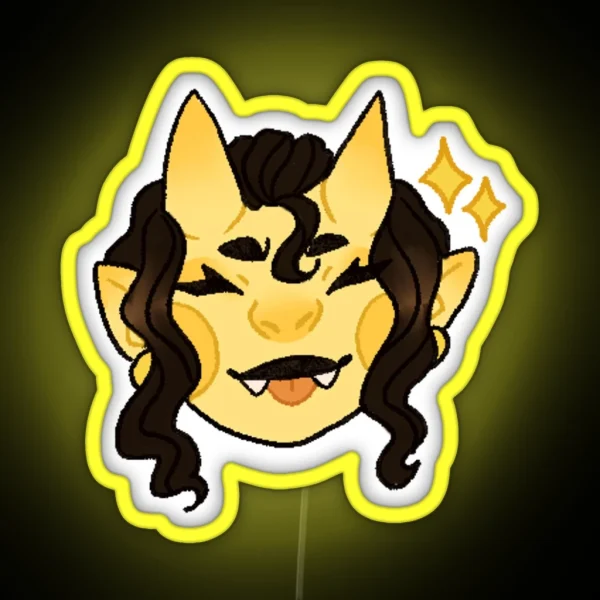 Yellow Tiefling Zhyra RGB Neon Sign