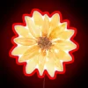Vibrant yellow watercolor sunflower design in radiant RGB neon glow