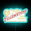 Vintage Distressed RGB Neon Sign For Yellowstone Bourbon Whiskey Enthusiasts