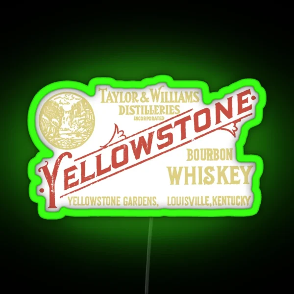 Yellowstone Bourbon Whiskey Distressed RGB Neon Sign