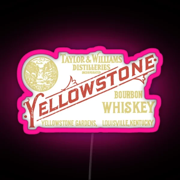 Yellowstone Bourbon Whiskey Distressed RGB Neon Sign