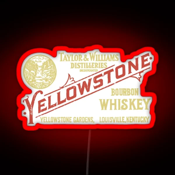 Yellowstone Bourbon Whiskey Distressed RGB Neon Sign
