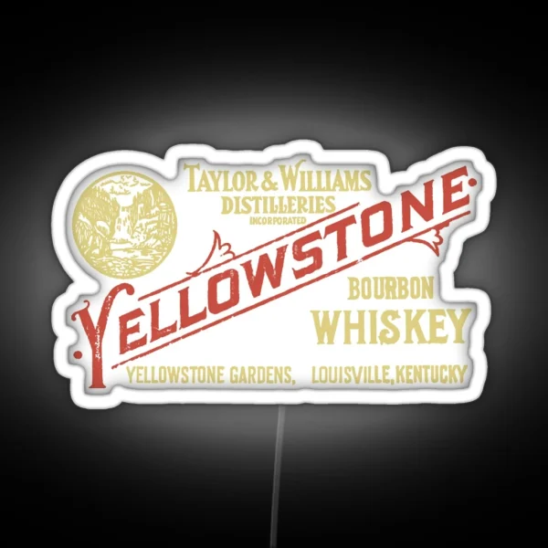 Yellowstone Bourbon Whiskey Distressed RGB Neon Sign