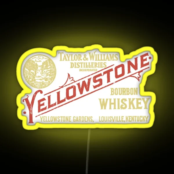 Yellowstone Bourbon Whiskey Distressed RGB Neon Sign