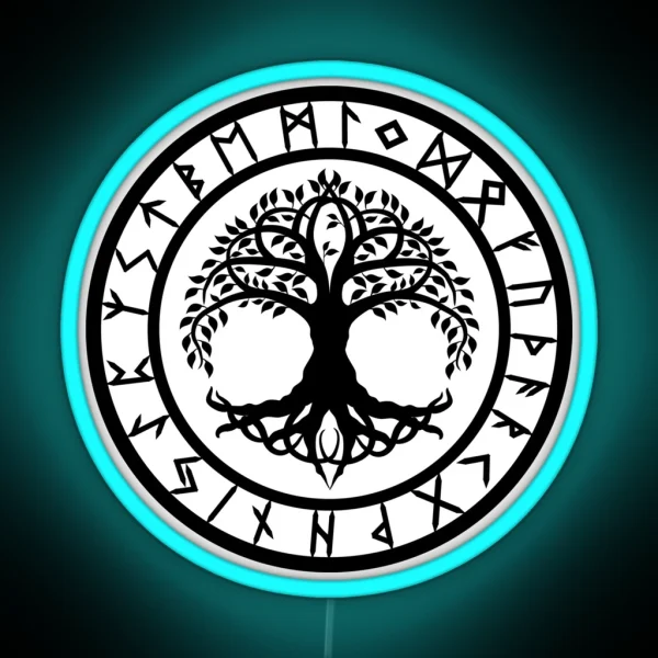 Yggdrasil Rune Circle Variant I RGB Neon Sign