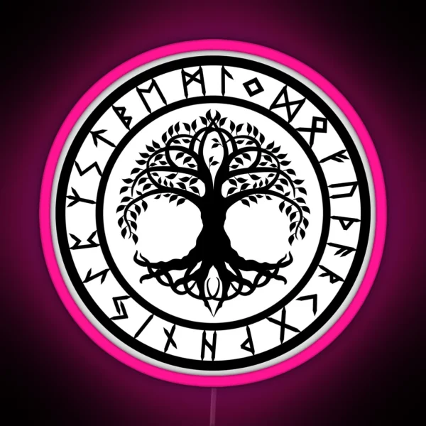 Yggdrasil Rune Circle Variant I RGB Neon Sign