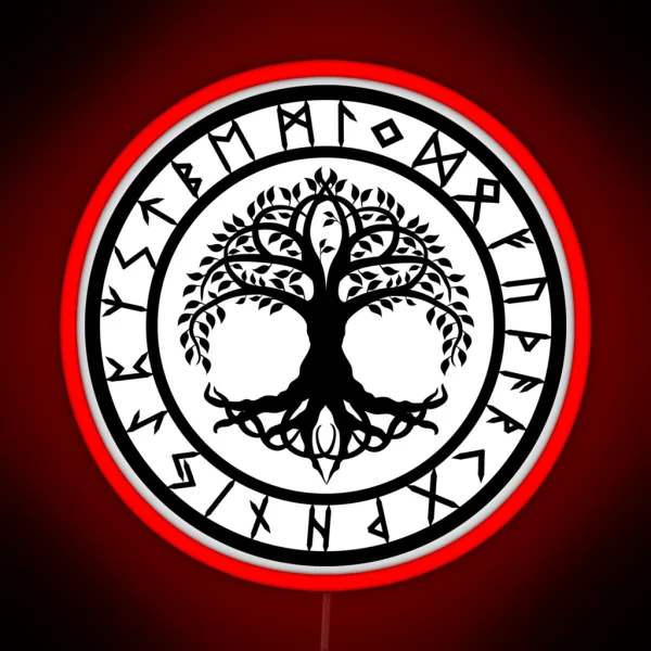 Yggdrasil Rune Circle Variant I RGB Neon Sign