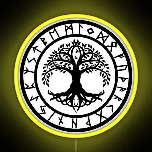 Yggdrasil Rune Circle Variant I RGB Neon Sign