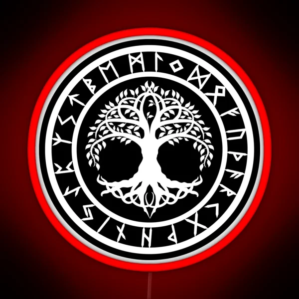 Yggdrasil Rune Circle Variant II RGB Neon Sign