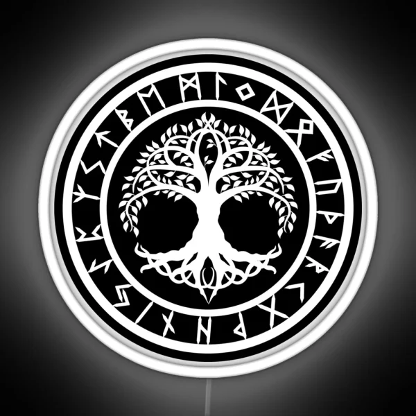 Yggdrasil Rune Circle Variant II RGB Neon Sign