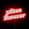 Colorful 'Yikes Forever' neon sign with vibrant RGB glow effect.