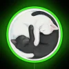 Harmonious Feline Balance Neon Sign Blends Yin Yang Philosophy in Style