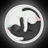 Dual Feline Harmony Symbolized by Balancing Yin and Yang Lights