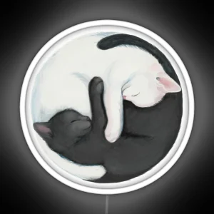 Yin Yang Balancing Cats RGB Neon Sign