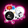 Dynamic Yin Yang Symbol with Vibrant Clashing Colorful Neon Lights
