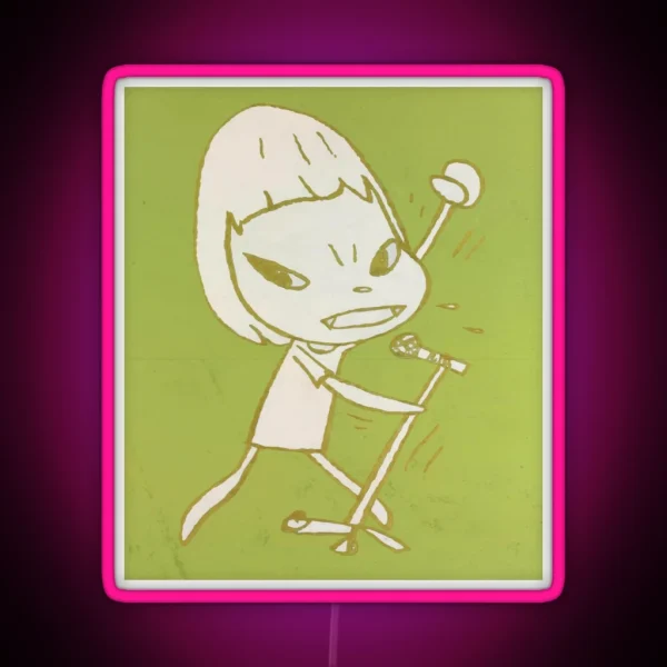Yoshitomo Nara Green Guitar Girl RGB Neon Sign