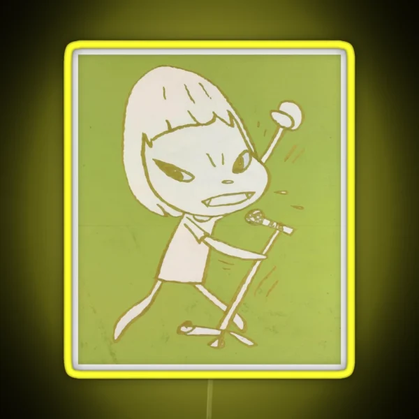 Yoshitomo Nara Green Guitar Girl RGB Neon Sign