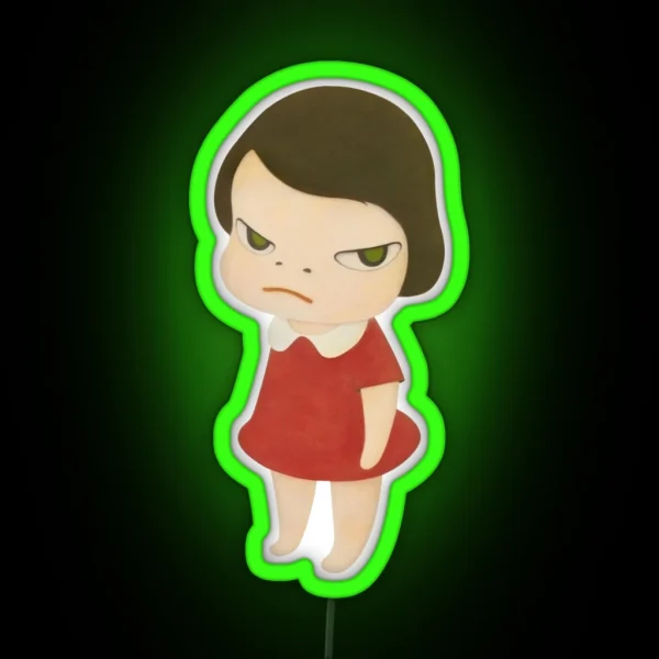Yoshitomo Nara Red Dress RGB Neon Sign
