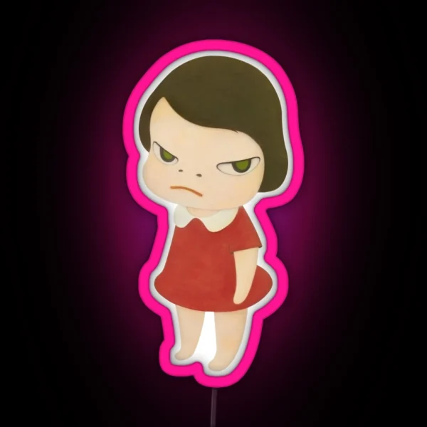 Yoshitomo Nara Red Dress RGB Neon Sign