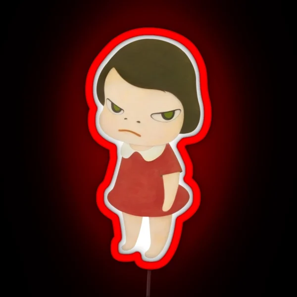 Yoshitomo Nara Red Dress RGB Neon Sign