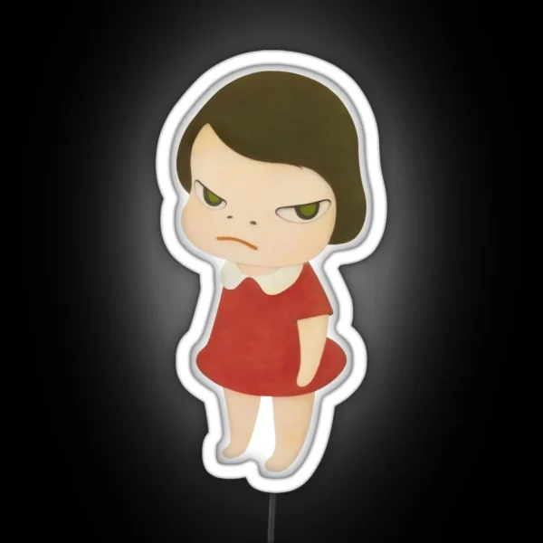 Yoshitomo Nara Red Dress RGB Neon Sign