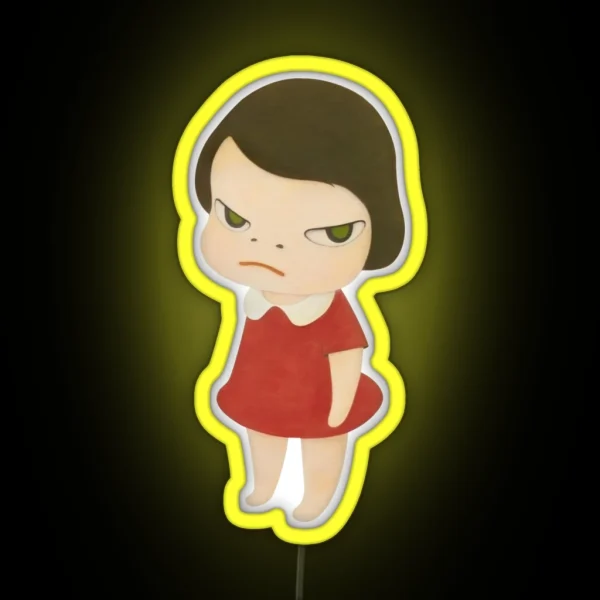Yoshitomo Nara Red Dress RGB Neon Sign