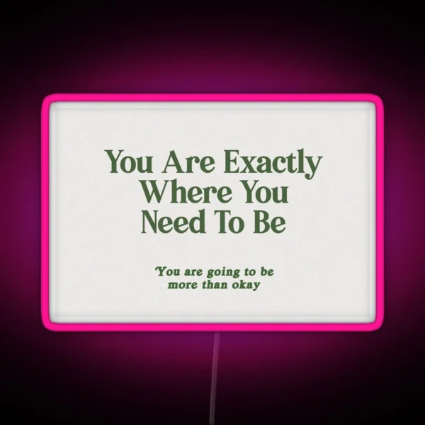 You Are Exactly Where You Need To Be RGB Neon Sign