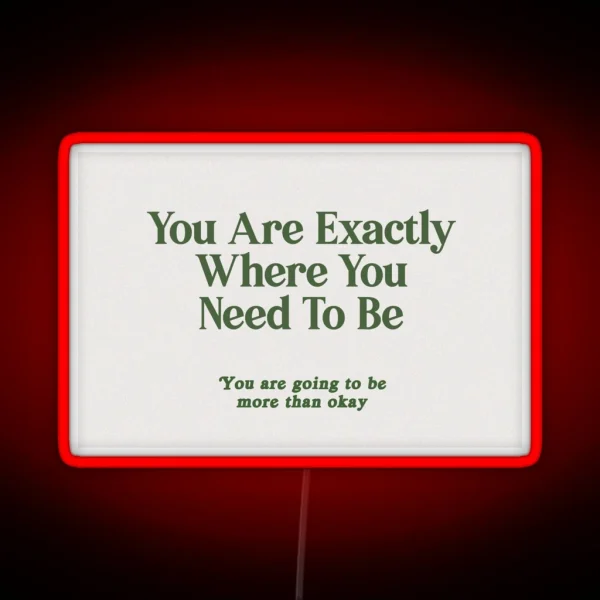 You Are Exactly Where You Need To Be RGB Neon Sign