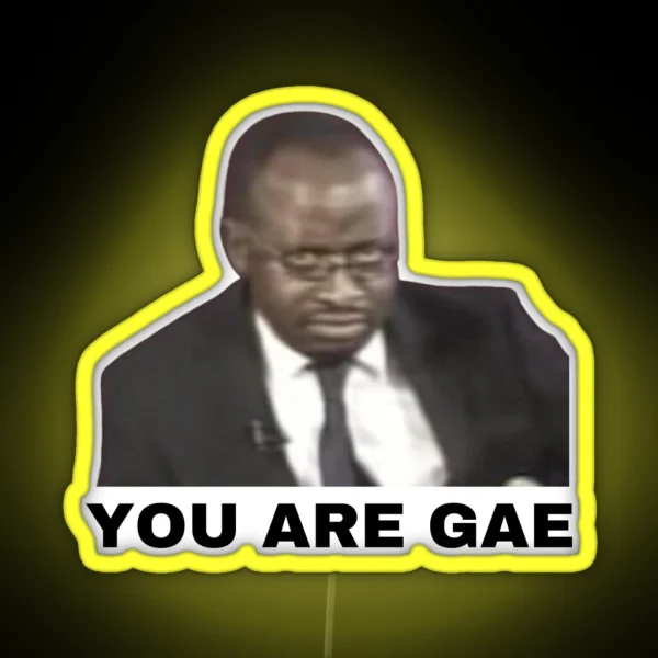 You Are Gae Meme Uganda Gay Rights Interview Viral Video RGB Neon Sign