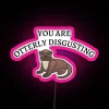 Vibrant RGB Neon Sign Featuring Sarcastic Otter Design and Quotes