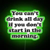 Vibrant morning motivational LED neon bar sign for daily humor inspiration