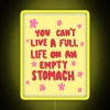 Colorful motivational led sign encouraging healthy eating and positivity vibes