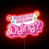 Philosophical conversation starter with bold RGB glow effect illumination.