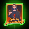 RGB LED neon sign with You're breathtakingly cool Keanu Reeves quote