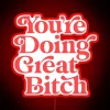 Uplifting motivational sign with vibrant RGB neon lighting and script.