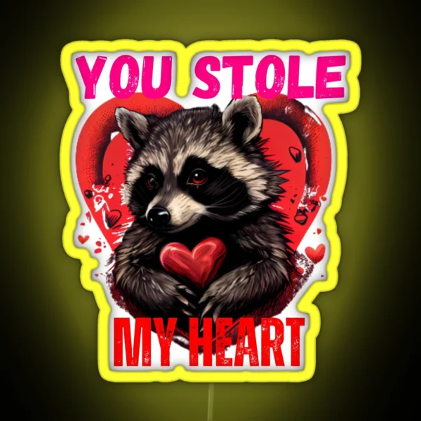 You Stole My Heart Racoon RGB Neon Sign