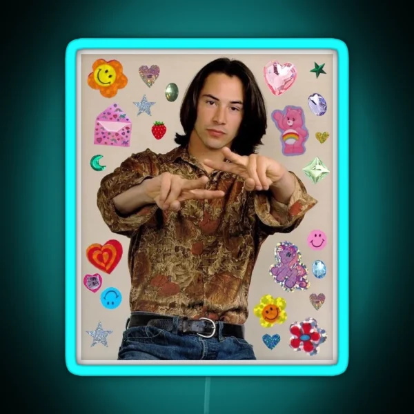 Young Keanu Reeves RGB Neon Sign