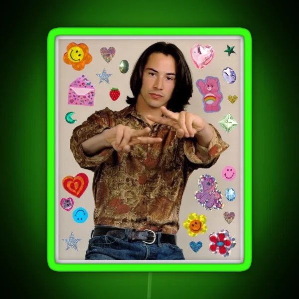 Young Keanu Reeves RGB Neon Sign