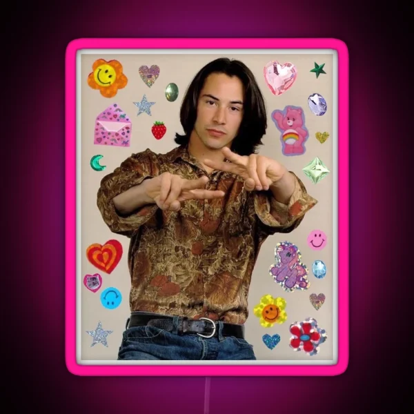 Young Keanu Reeves RGB Neon Sign